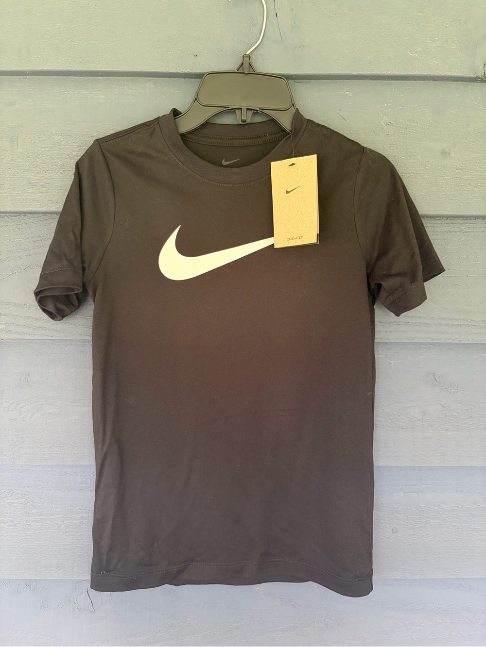 Nike Black Short-Sleeve Tee with White Swoosh